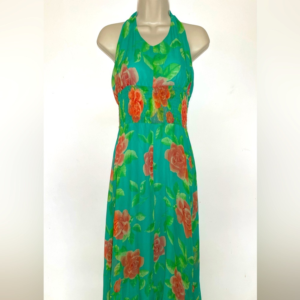 Silk halter dress.